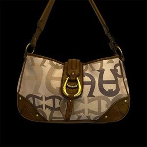 Etienne Agnier Canvas and Leather Satchel Handbag